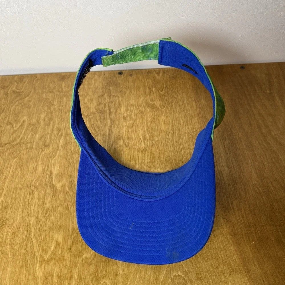Salt Life Visor Blue Green Yellow Hook Loop Close Adjustable Size Summer Hat - Picture 5 of 7